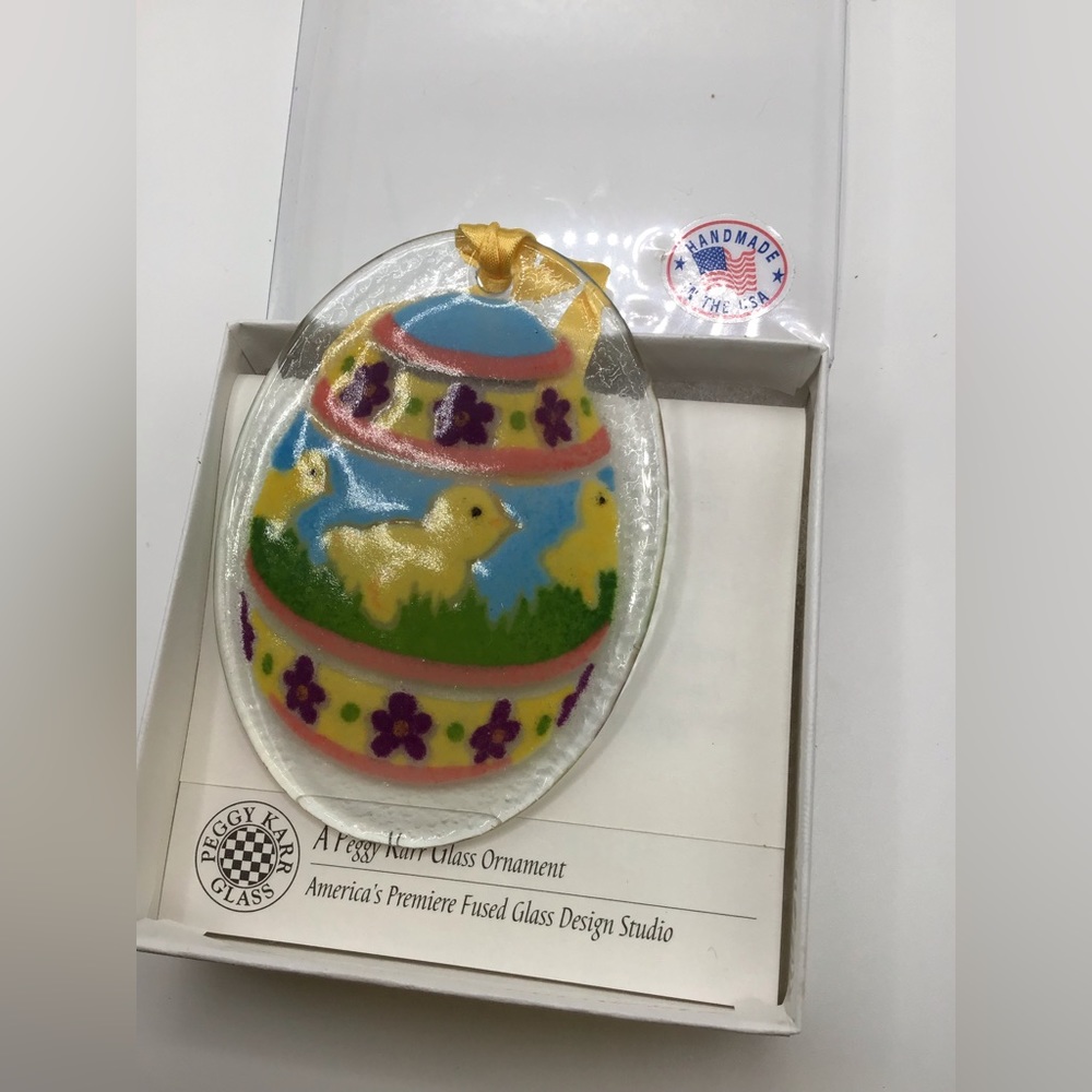Vintage Peggy Karr Glass Easter /  Spring Ornamentd